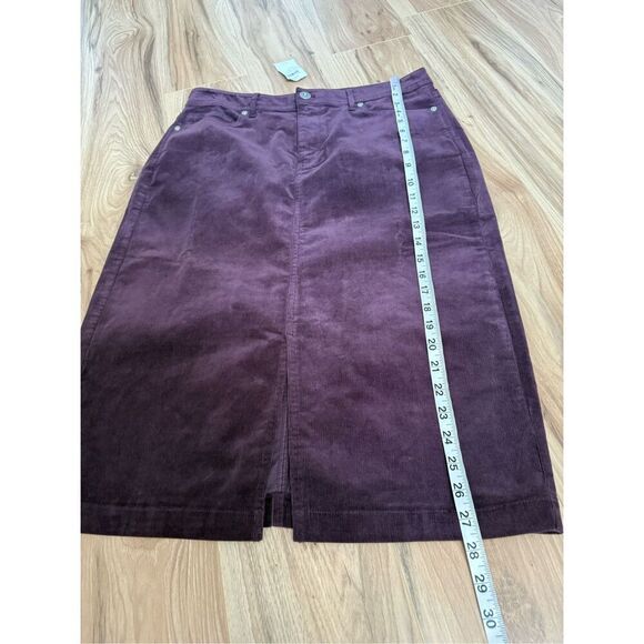 J Jill NWT Slit-Hem Corduroy Skirt sz 8 - Picture 9 of 11